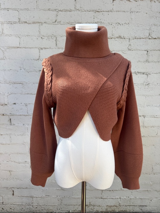 Michael Costello x Revolve Fresia Sweater Caramel Brown XXS - Picture 2 of 9